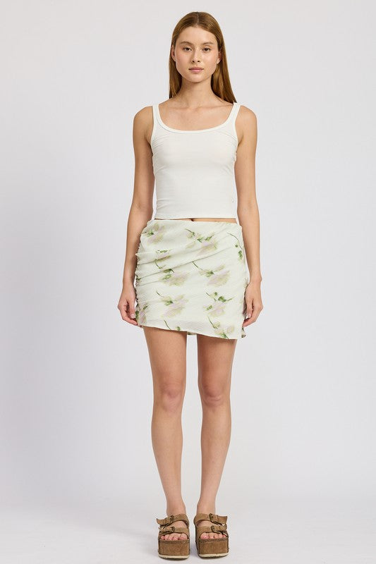 EMORY PARK FLORAL PENCIL SKIRT WITH SIDE SLIT