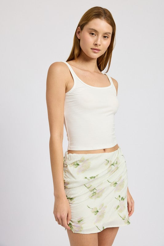 EMORY PARK FLORAL PENCIL SKIRT WITH SIDE SLIT