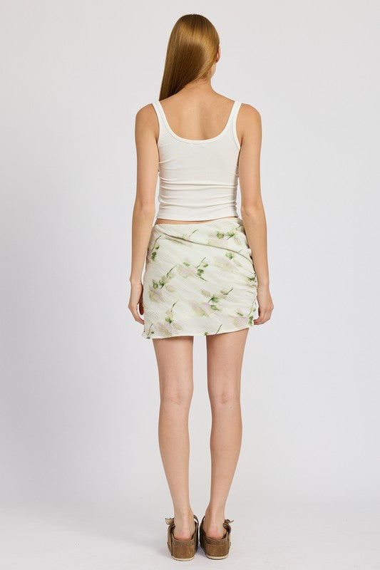 EMORY PARK FLORAL PENCIL SKIRT WITH SIDE SLIT