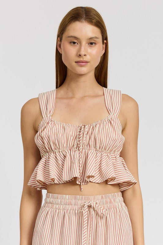 EMORY PARK BABYDOLL CROPPED TANK TOP