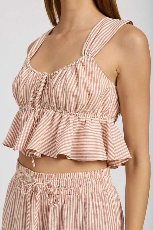 EMORY PARK BABYDOLL CROPPED TANK TOP