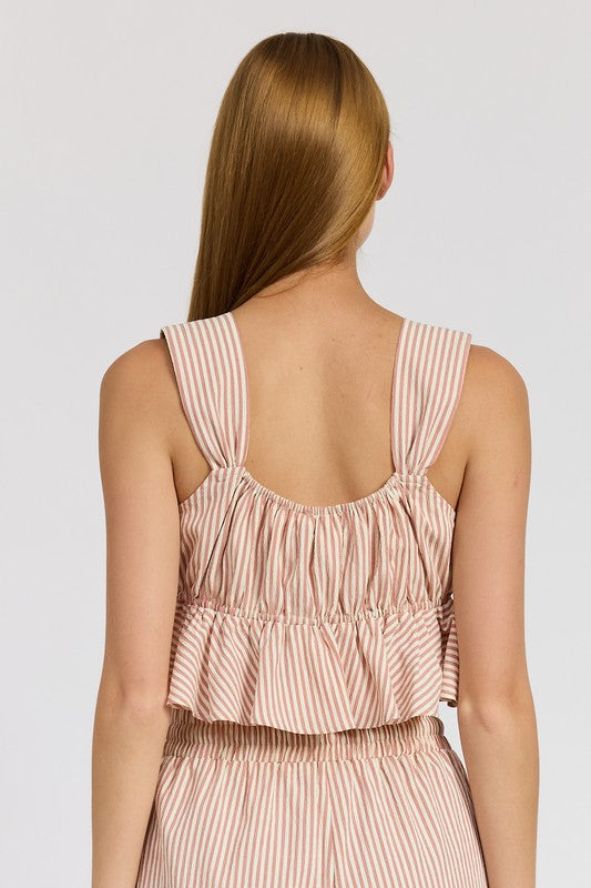 EMORY PARK BABYDOLL CROPPED TANK TOP