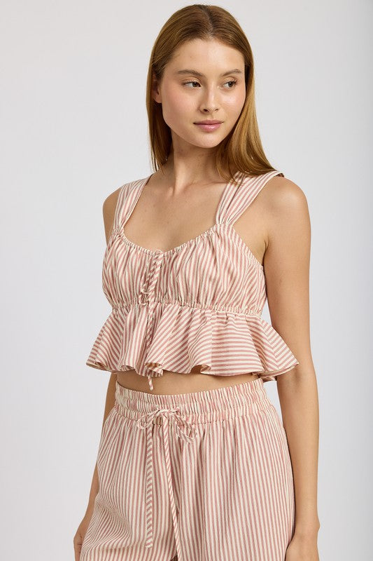 EMORY PARK BABYDOLL CROPPED TANK TOP