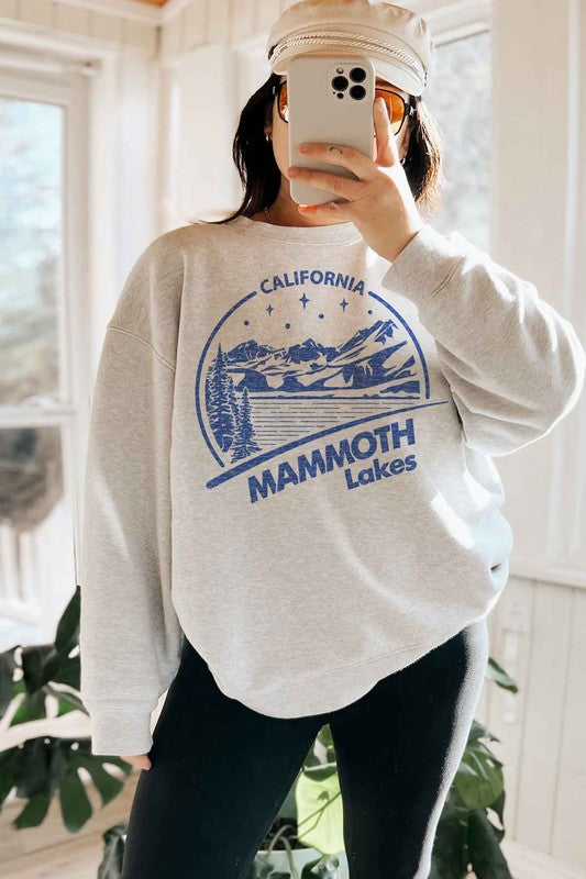 Alphia Unisex Mammoth Lakes California Oversized Graphic Sweatshirt in 4 Colors