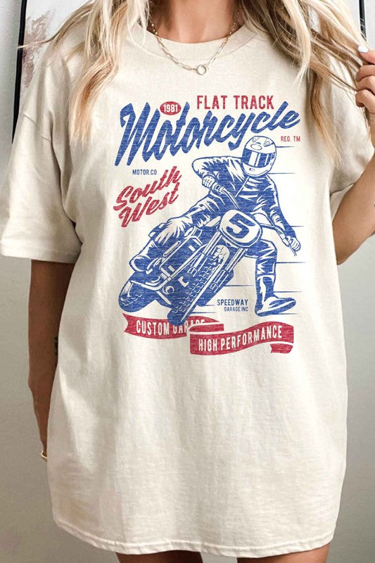 ROSEMEAD LOS ANGELES CO UNISEX SOUTH WEST MOTORCYCLE OVERSIZED GRAPHIC TEE IN 5 COLORS