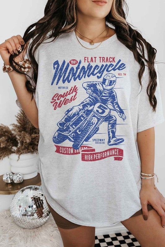 ROSEMEAD LOS ANGELES CO UNISEX SOUTH WEST MOTORCYCLE OVERSIZED GRAPHIC TEE IN 5 COLORS