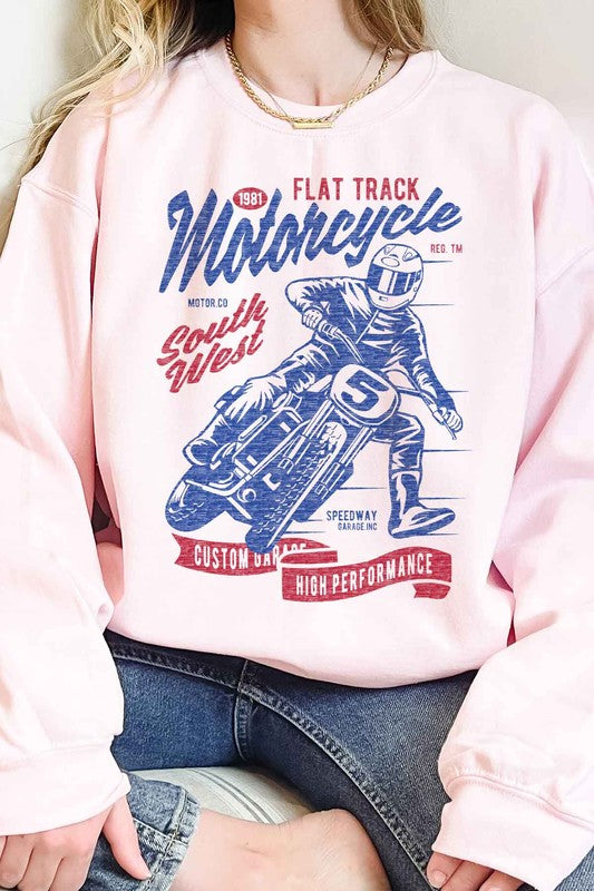 ROSEMEAD LOS ANGELES CO UNISEX "SOUTH WEST MOTORCYCLE" OVERSIZED GRAPHIC SWEATSHIRT in 4 COLORS