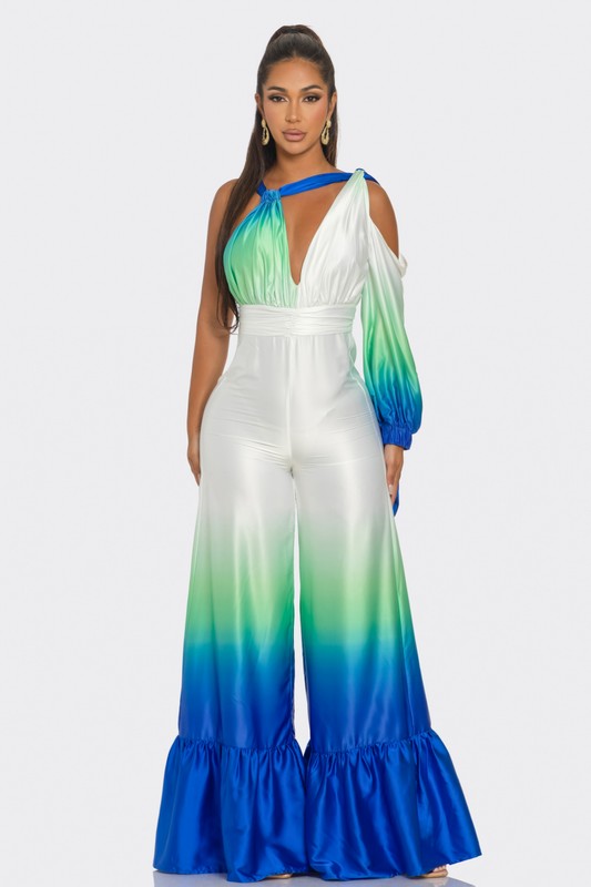 ATHINA Ocean Satin Ombre Jumpsuit