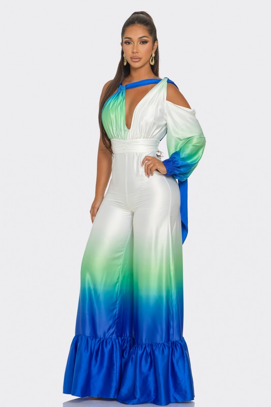 ATHINA Ocean Satin Ombre Jumpsuit