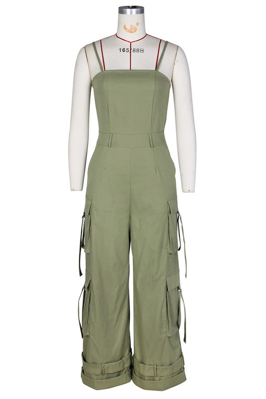 BY CLAUDE THIN STRAP SLEEVELESS JUMPSUIT IN 4 COLORS