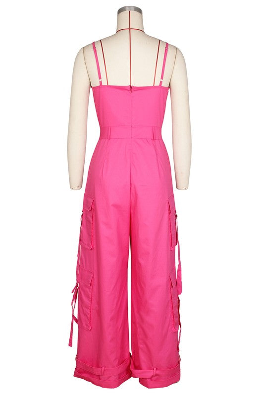 BY CLAUDE THIN STRAP SLEEVELESS JUMPSUIT IN 4 COLORS