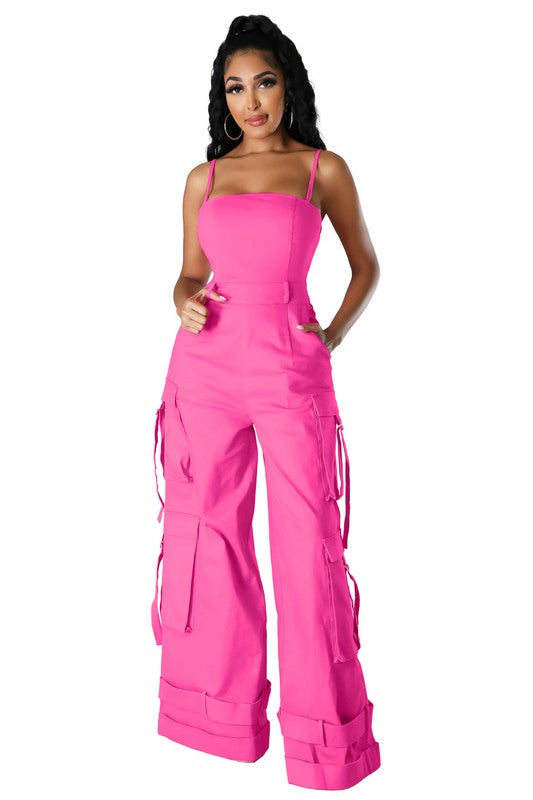 BY CLAUDE THIN STRAP SLEEVELESS JUMPSUIT IN 4 COLORS