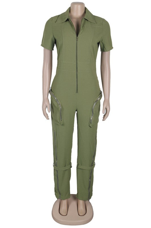 BY CLAUDE SHORT SLEEVE JUMPSUIT