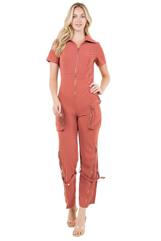 BY CLAUDE SHORT SLEEVE JUMPSUIT