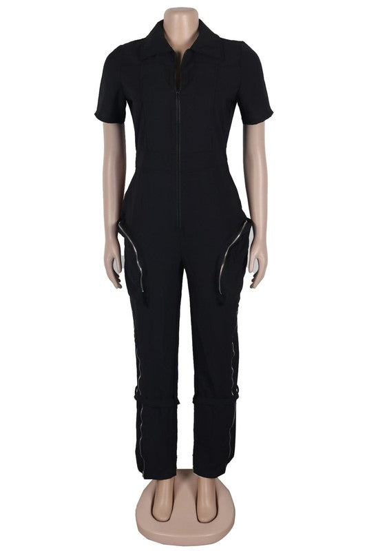 BY CLAUDE SHORT SLEEVE JUMPSUIT