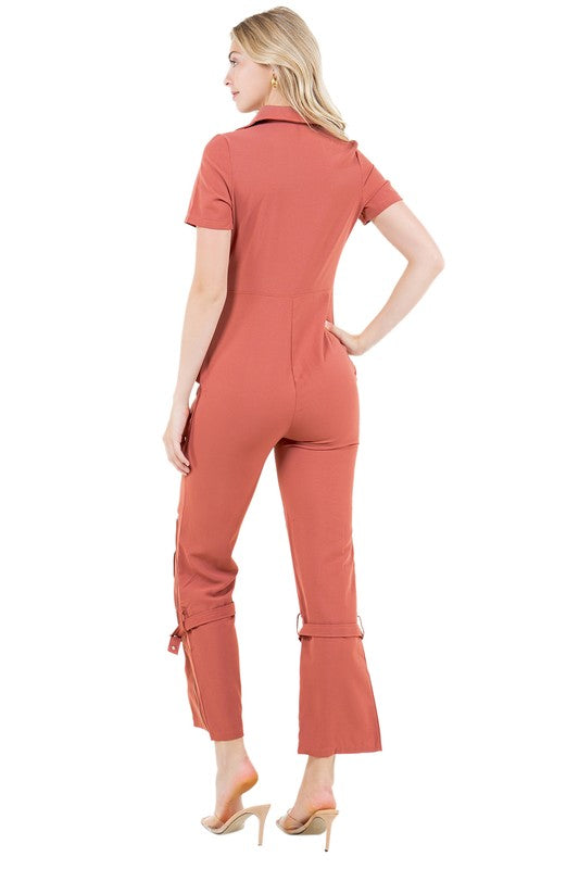 BY CLAUDE SHORT SLEEVE JUMPSUIT