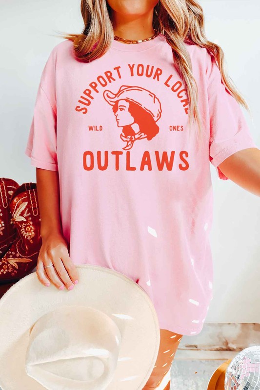 ROSEMEAD LOS ANGELES CO UNISEX "SUPPORT YOUR LOCAL OUTLAWS" GRAPHIC TEE IN 5 COLORS