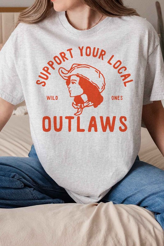 ROSEMEAD LOS ANGELES CO UNISEX "SUPPORT YOUR LOCAL OUTLAWS" GRAPHIC TEE IN 5 COLORS