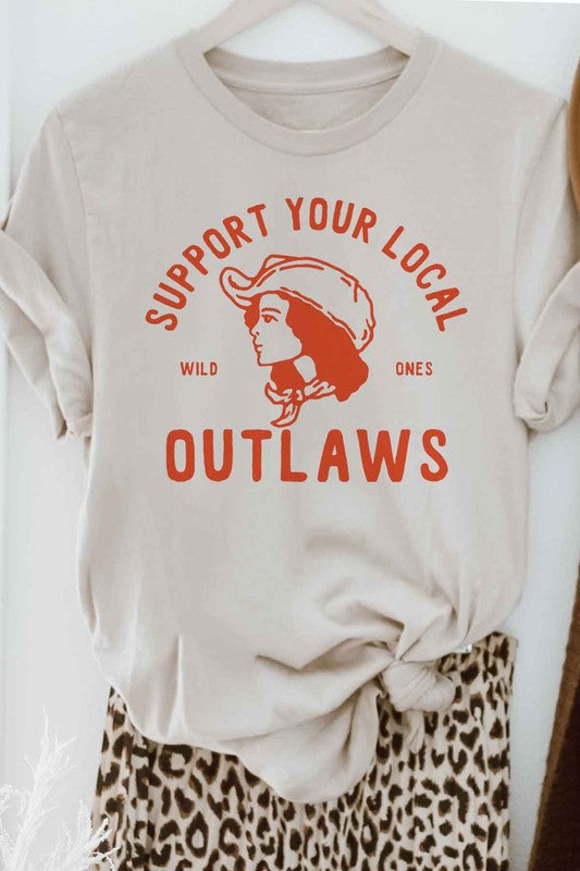 ROSEMEAD LOS ANGELES CO UNISEX "SUPPORT YOUR LOCAL OUTLAWS" GRAPHIC TEE IN 5 COLORS