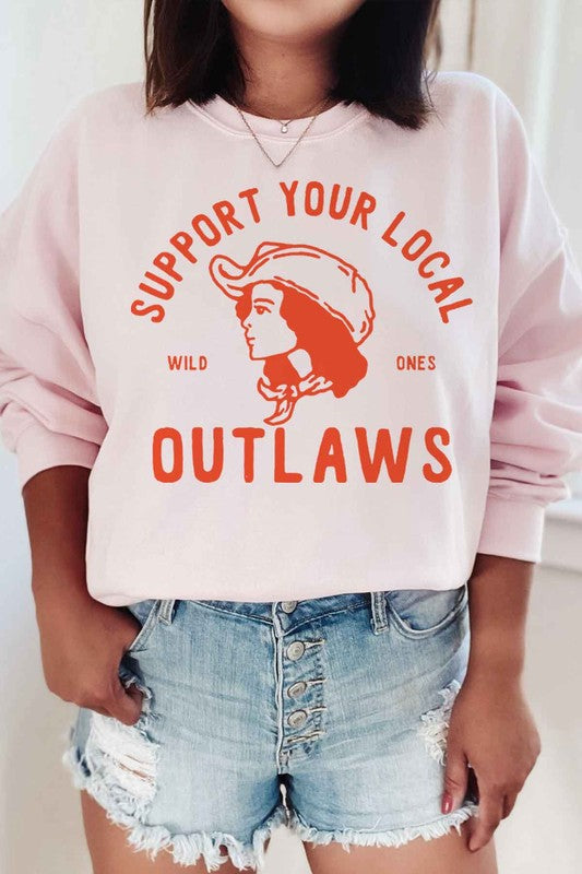 ROSEMEAD LOS ANGELES CO UNISEX "SUPPORT YOUR LOCAL OUTLAWS" GRAPHIC SWEATSHIRT