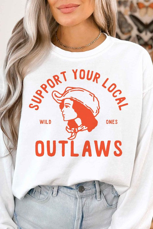 ROSEMEAD LOS ANGELES CO UNISEX "SUPPORT YOUR LOCAL OUTLAWS" GRAPHIC SWEATSHIRT