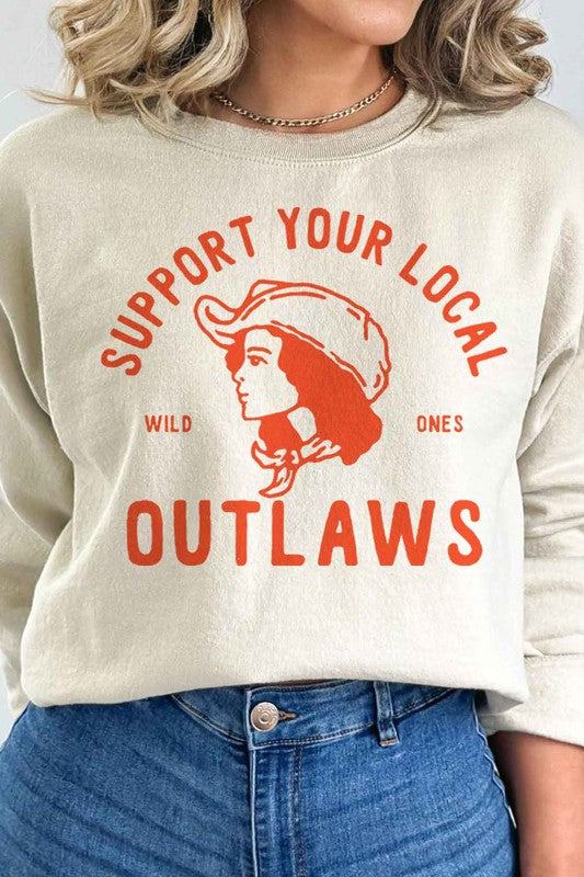 ROSEMEAD LOS ANGELES CO UNISEX "SUPPORT YOUR LOCAL OUTLAWS" GRAPHIC SWEATSHIRT