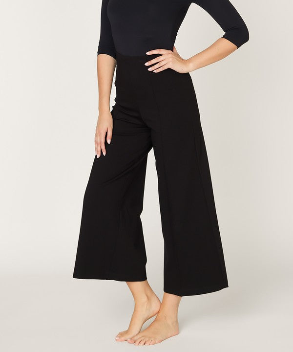 Studio Ko Bamboo Ponte Wide Leg Pull-On Ankle Pants in 4 Colors