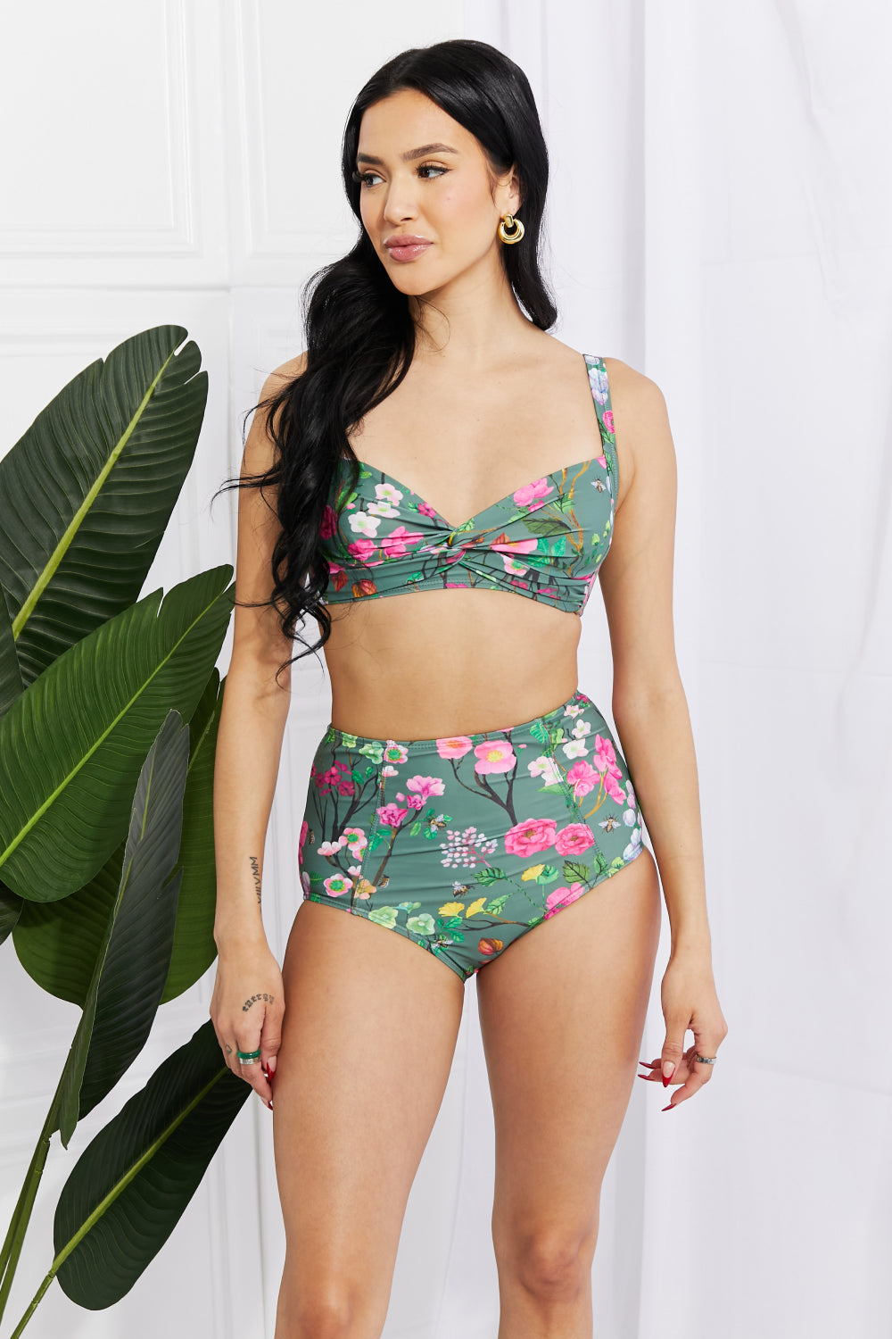 Marina West Swim Two-Piece Twist High-Rise Bikini Swimsuit