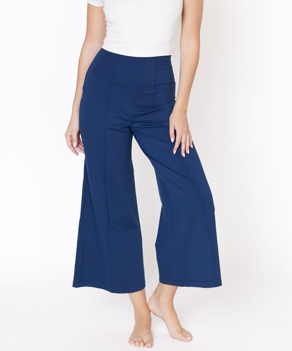 Studio Ko Bamboo Ponte Wide Leg Pull-On Ankle Pants in 4 Colors