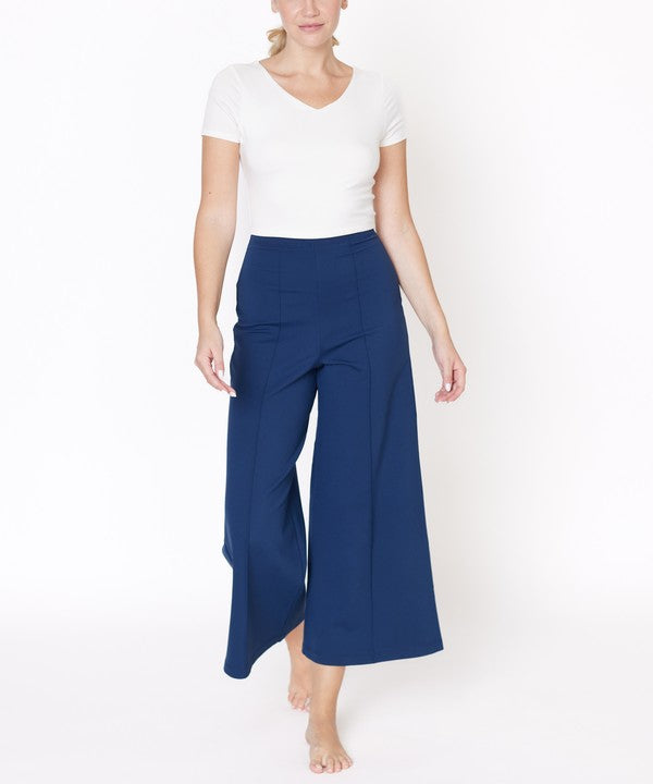 Studio Ko Bamboo Ponte Wide Leg Pull-On Ankle Pants in 4 Colors