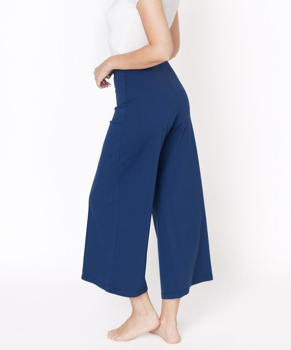 Studio Ko Bamboo Ponte Wide Leg Pull-On Ankle Pants in 4 Colors