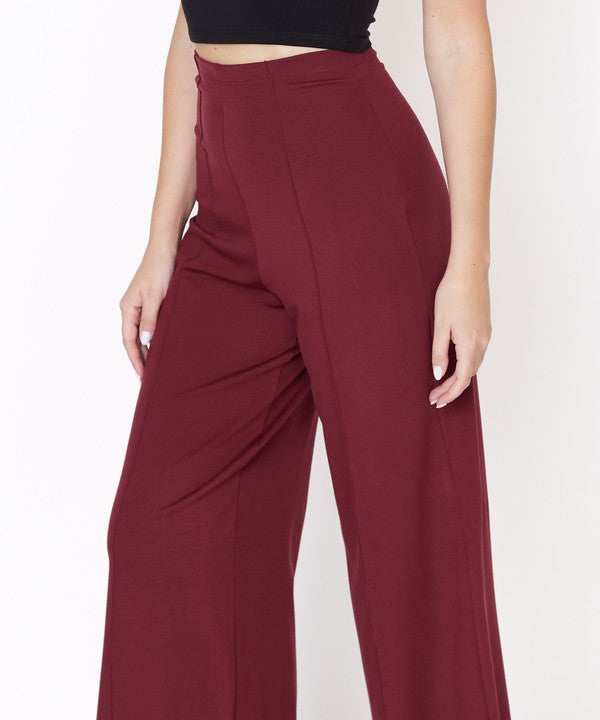 Studio Ko Bamboo Ponte Wide Leg Pull-On Ankle Pants in 4 Colors