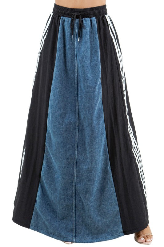 WOMEN FASHION DENIM LONG MAXI SKIRT