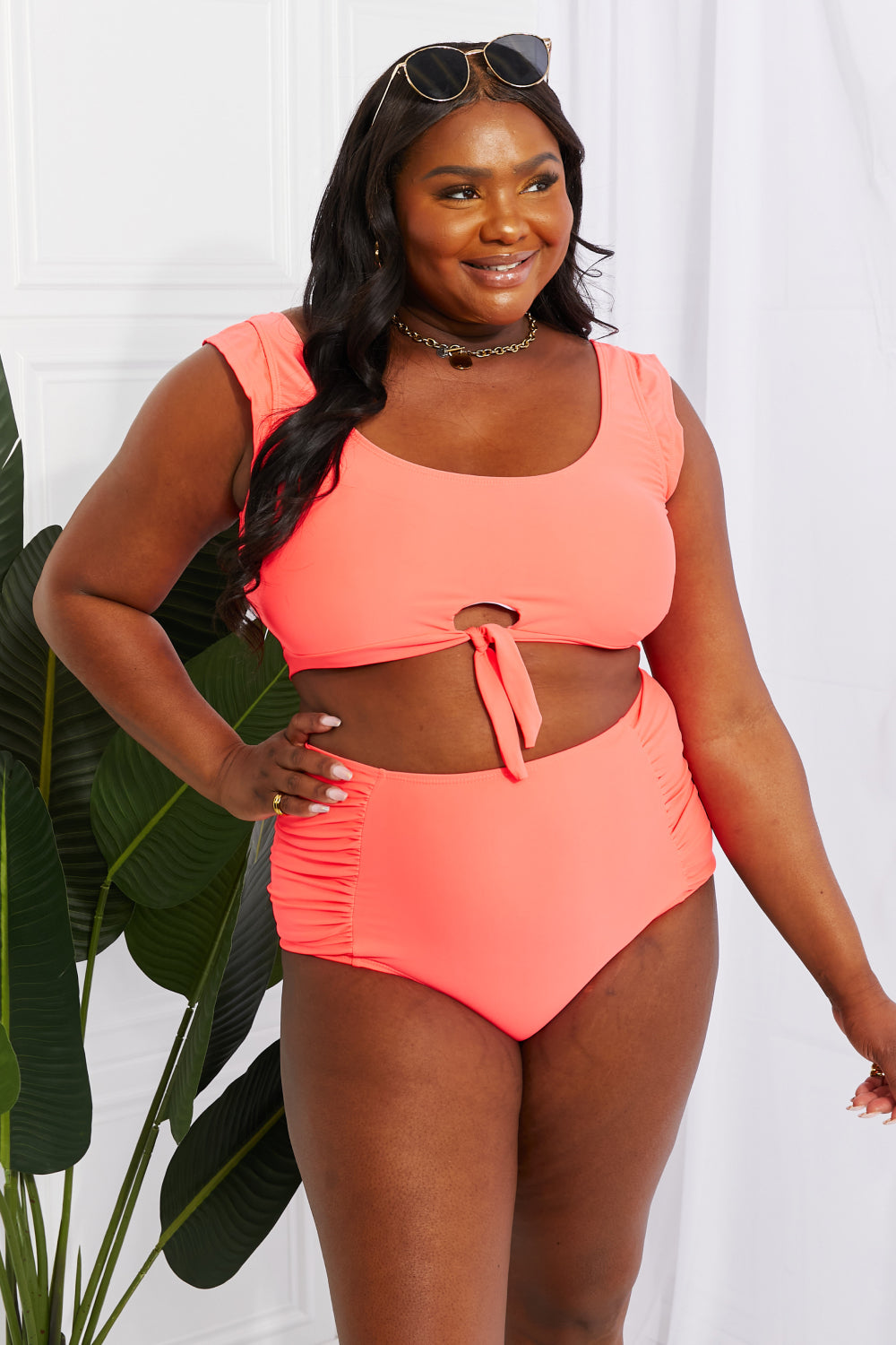 Marina West Swim Sanibel Crop Top and Ruched Bottoms Two Piece Swimsuit