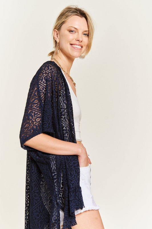 Jade By Jane One Size Lace Kimono Top