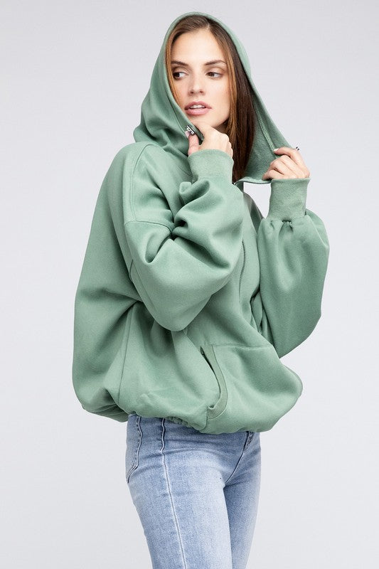 BiBi Oversized Half Zip Hoodie Sweatshirt in 4 Colors - Only Extra Large Available