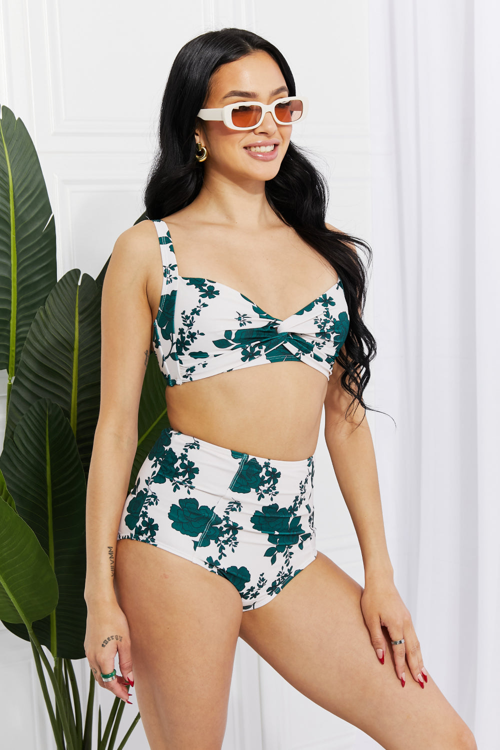 Marina West Swim Two-Piece Twist High-Rise Bikini Swimsuit