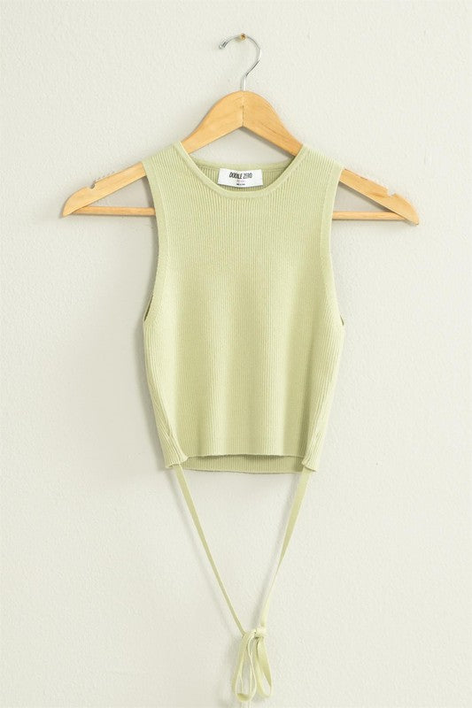 HYFVE Cropped Tie Waist Sweater Tank Top in 4 Colors