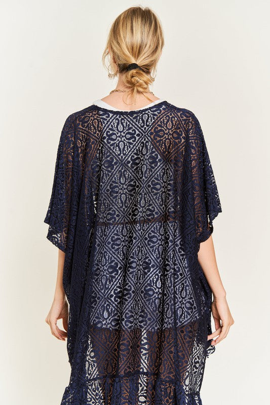 Jade By Jane One Size Lace Kimono Top