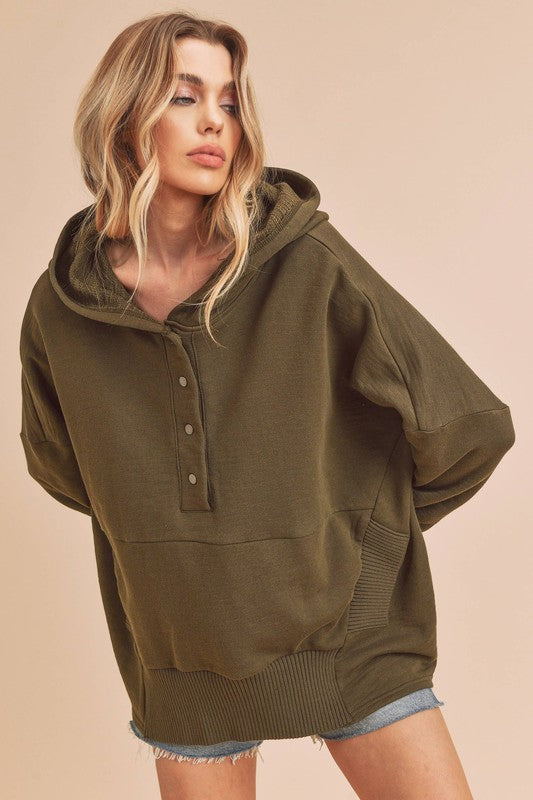 Aemi + Co Vivi Pullover Oversized Hooded Tunic Sweatshirt in 9 Colors