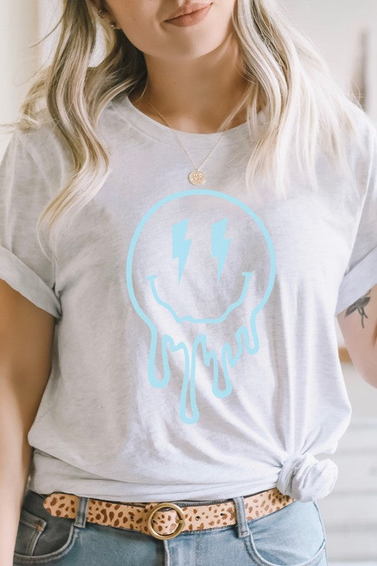 Kissed Apparel Melting Smiley Face Graphic Tee in 10 Colors