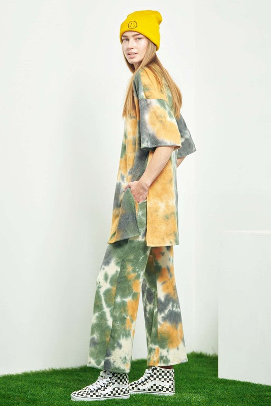 Jade By Jane Tie-Dye Tunic Tee & Lounge Pants Set in 2 Colors