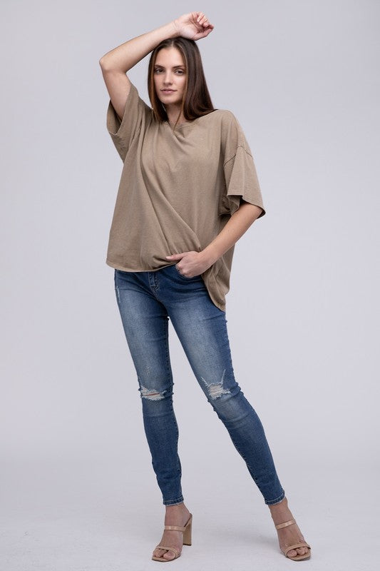 HYFVE Oversized Short Sleeve Cotton Tunic T-Shirt in 3 Colors