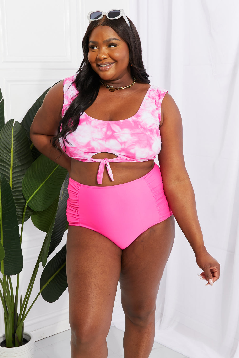 Marina West Swim Sanibel Crop Top and Ruched Bottoms Two Piece Swimsuit