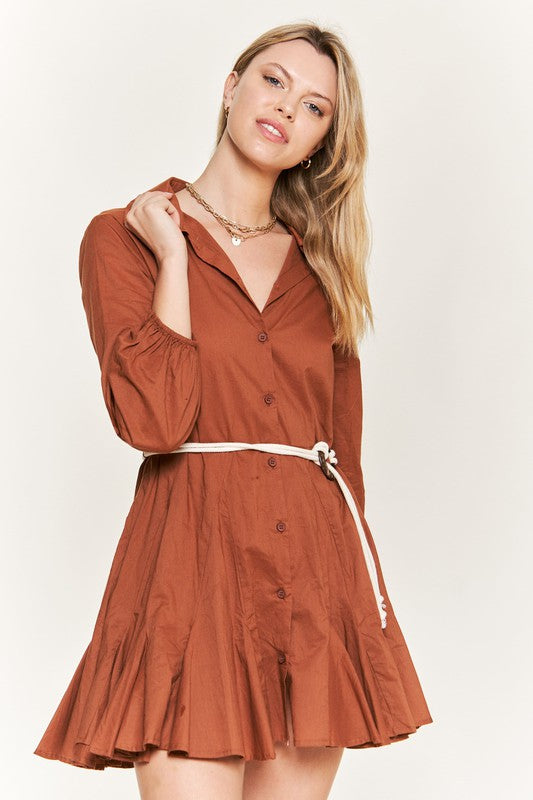 Jade By Jane V-Neck Ruffle Flare Dress in 3 Colors