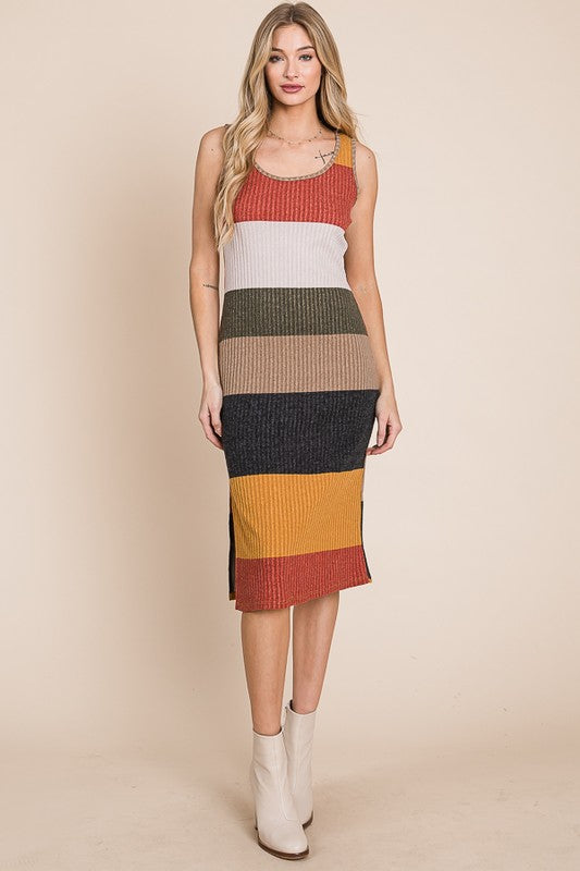 Jade by Jane Plus Colorblock Ribbed Knit Tank Dress