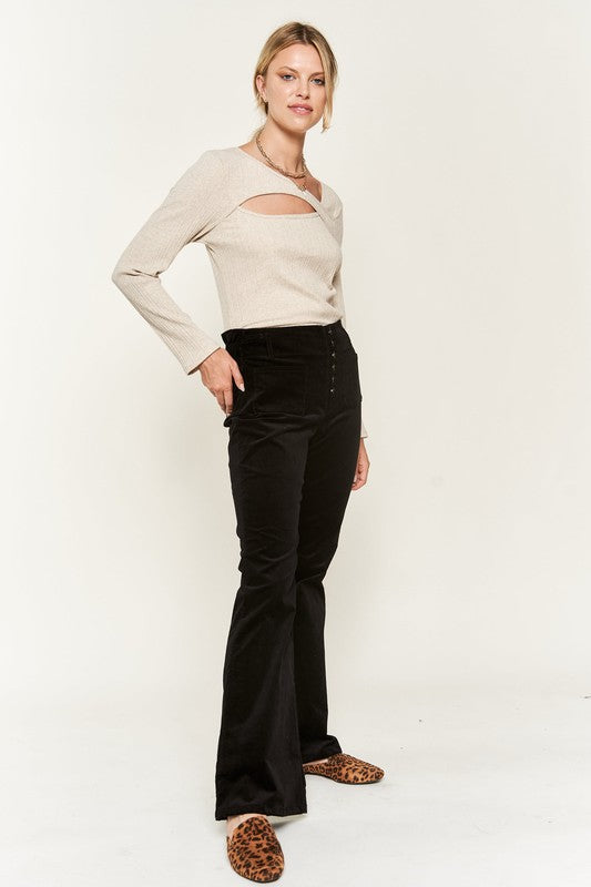 JADE BY JANE CORDUROY FLARE PANTS