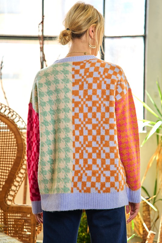 Jade By Jane Colorblock Patchwork Sweater