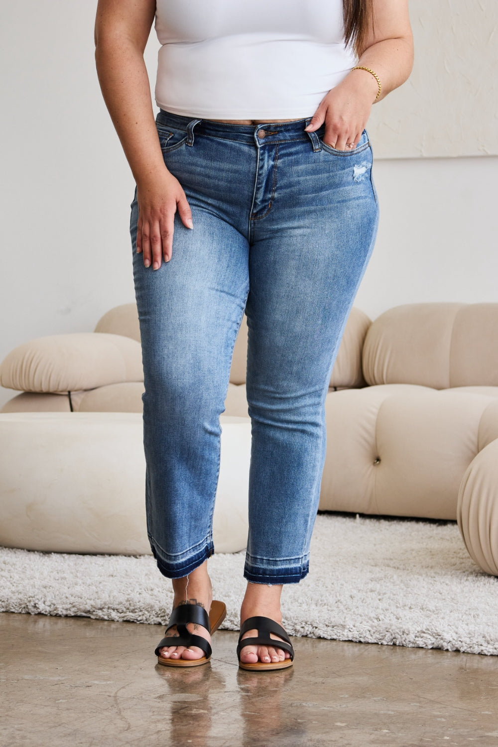 Judy Blue Release Hem Cropped Jeans