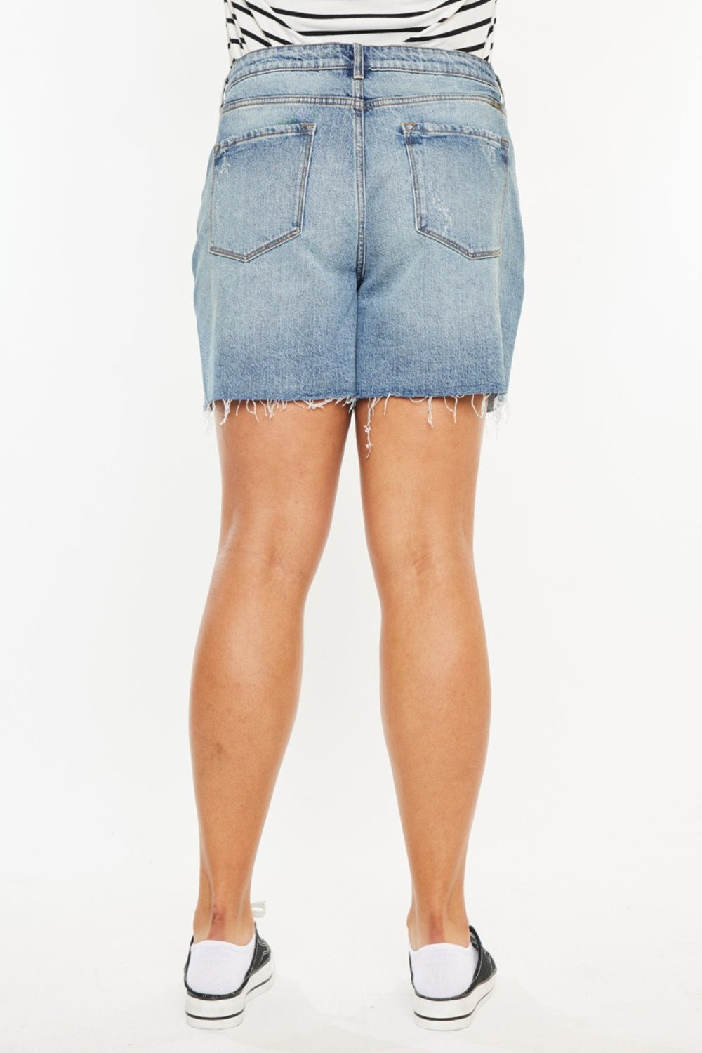 Kancan Raw Hem Denim Shorts